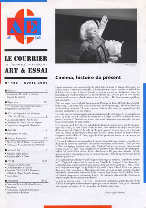 Le courrier de l’Association Française des Cinémas d’Art & d’Essai 1